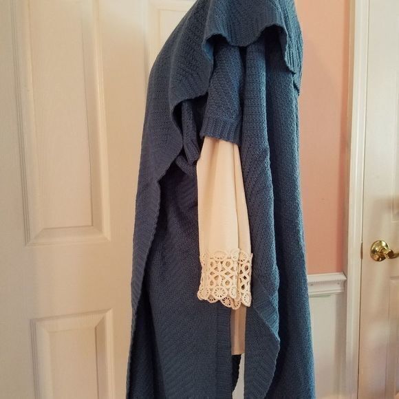 3 for $18 Military Hippie Blue Short Sleeve Long‎ Cardigan - Picture 3 of 5